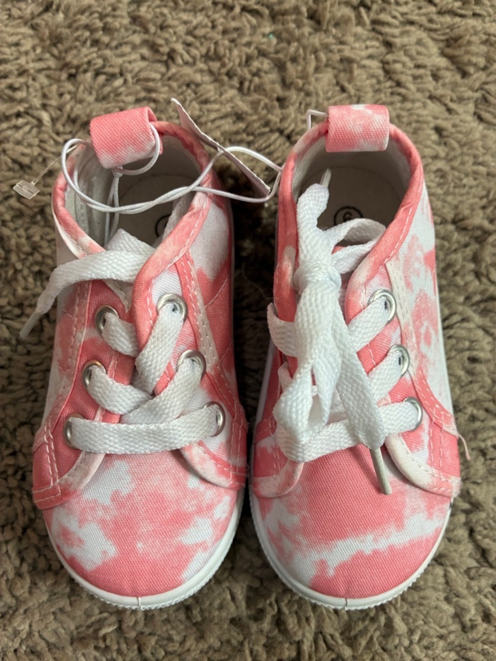 Girls' Pink Tie-Dye Canvas Kids Sneakers